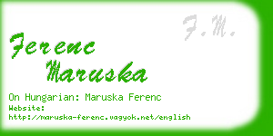 ferenc maruska business card